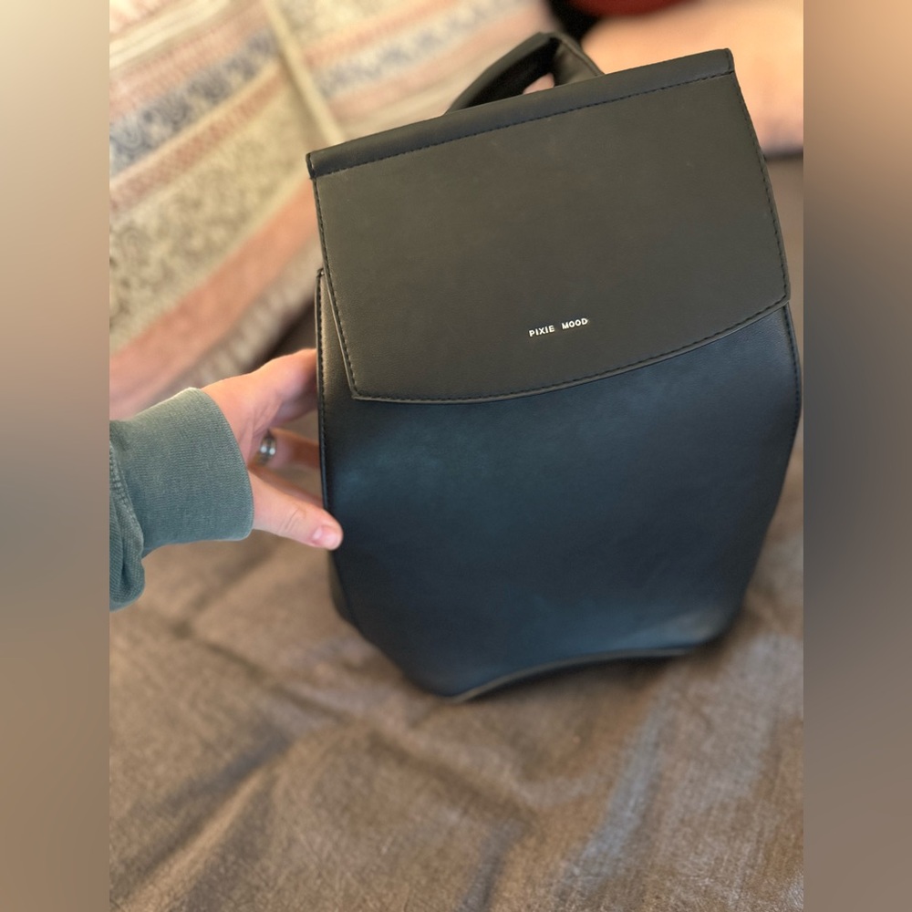 Pixie Mood Black Vegan Leather Backpack